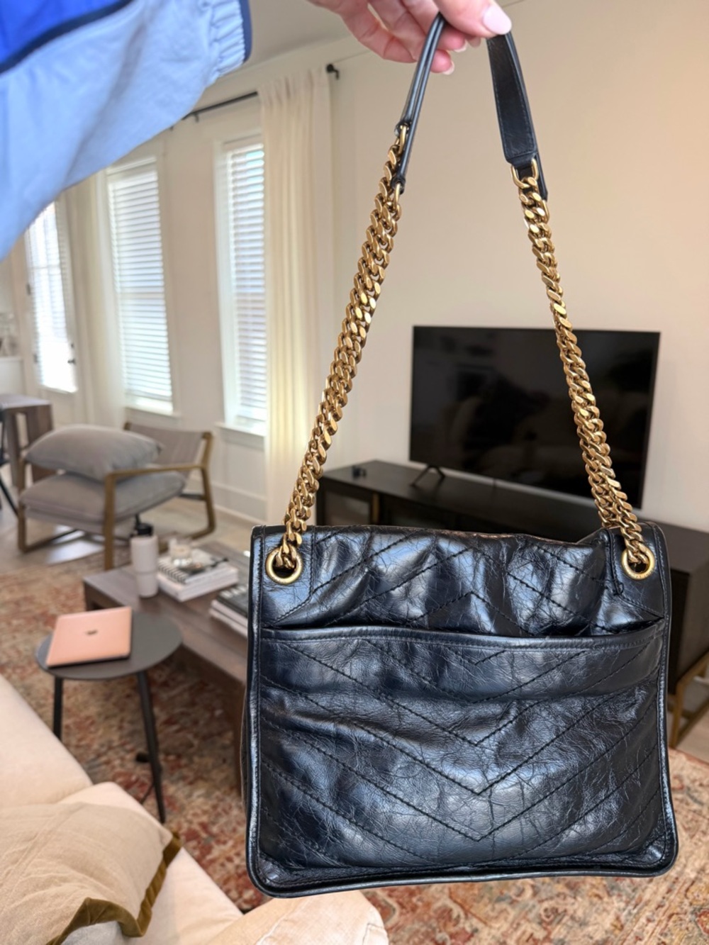 Saint Laurent Niki bag medium in vintage leather black - Picture 4 of 13